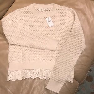 Off white crocheted girls sweater